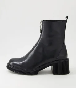 Sale Midas Shoes Zandro Black Leather Lace Up Boots