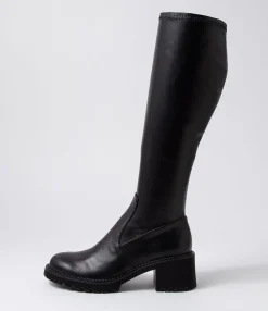 Online Midas Shoes Zarah Black Stretch Knee High Boots