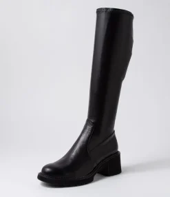 Online Midas Shoes Zarah Black Stretch Knee High Boots