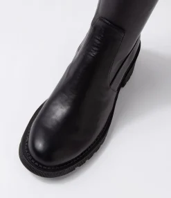 Online Midas Shoes Zarah Black Stretch Knee High Boots