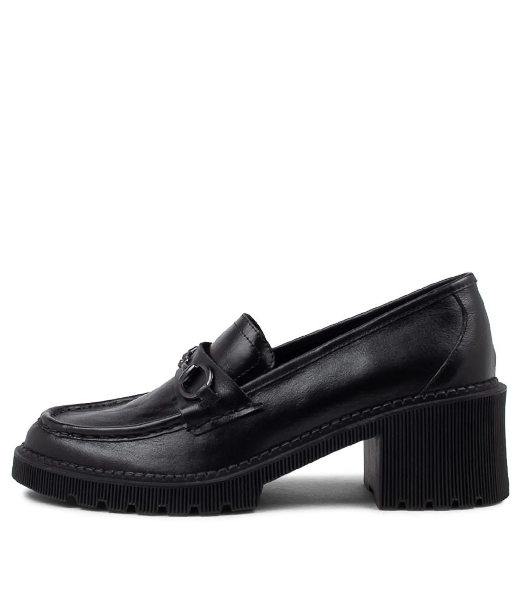 Store Midas Shoes Zoei Black Leather Heels