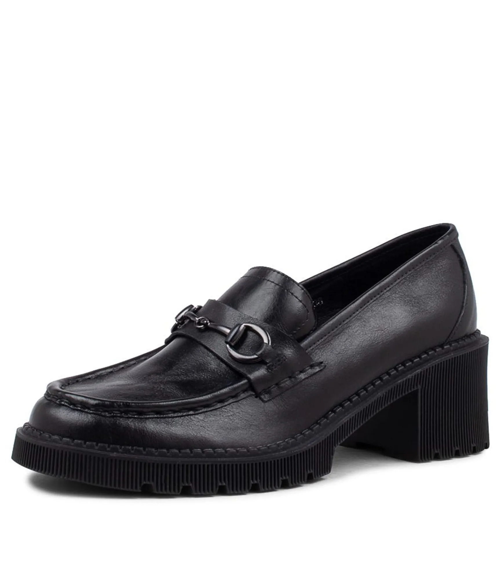 Store Midas Shoes Zoei Black Leather Heels